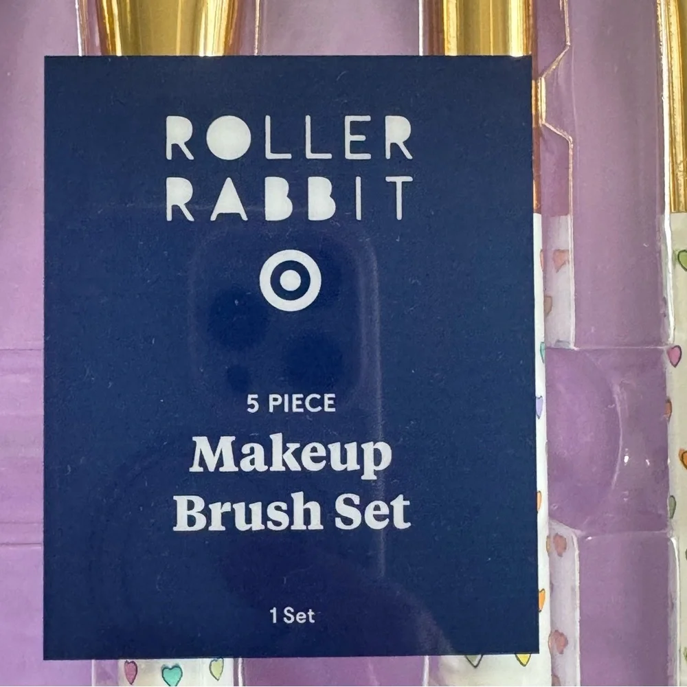 Roller Rabbit x Target Disco Hearts Makeup Brush Set NIB - Picture 7 of 11
